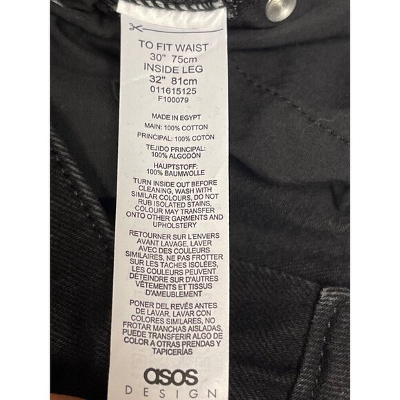NEW! ASOS Design Women's Mom Black Denim Distressed High Rise Jeans Size 30 - Picture 10 of 10